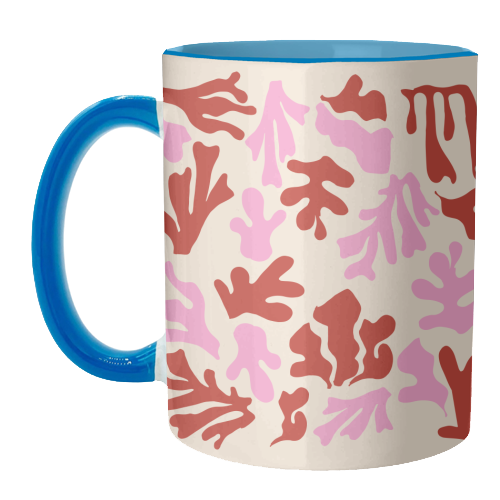 Matisse Pink & Red Abstract Pattern - unique mug by AbstraHaus by EZbie
