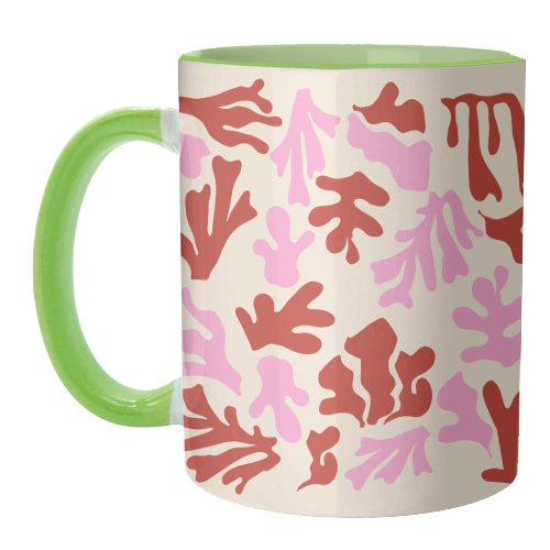 Matisse Pink & Red Abstract Pattern - unique mug by AbstraHaus by EZbie