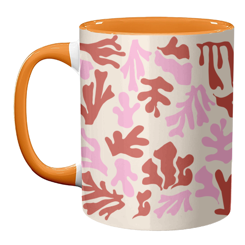 Matisse Pink & Red Abstract Pattern - unique mug by AbstraHaus by EZbie