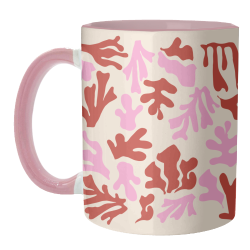 Matisse Pink & Red Abstract Pattern - unique mug by AbstraHaus by EZbie