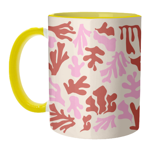 Matisse Pink & Red Abstract Pattern - unique mug by AbstraHaus by EZbie