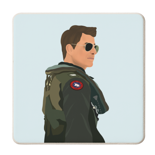 Maverick Top Gun - personalised beer coaster by Rock and Rose Creative