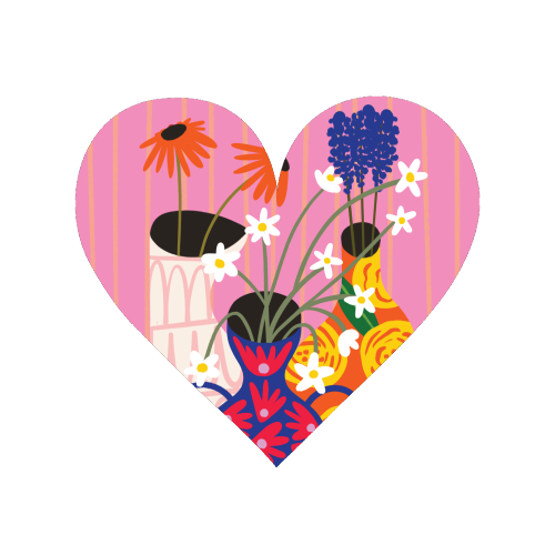 Maximalism Bold Floral Illustration Design - Magnet by AbiGoLucky