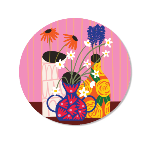 Maximalism Bold Floral Illustration Design - Magnet by AbiGoLucky