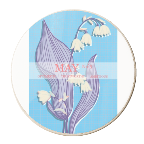 May Flowers - Lily of the Valley - personalised beer coaster by Yaz Raja