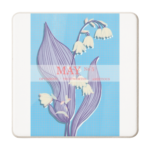 May Flowers - Lily of the Valley - personalised beer coaster by Yaz Raja