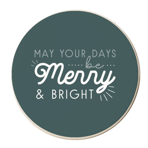 May your days be merry print - personalised beer coaster by The Girl Next Draw