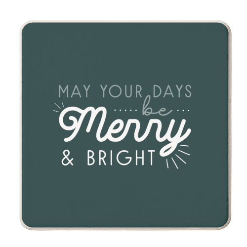 May your days be merry print - personalised beer coaster by The Girl Next Draw