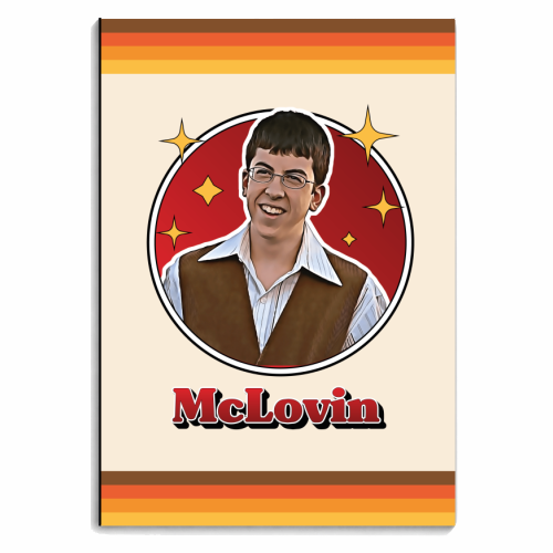 McLovin Superbad Retro Style Illustration - personalised A4, A5, A6 notebook by Vallely Studios