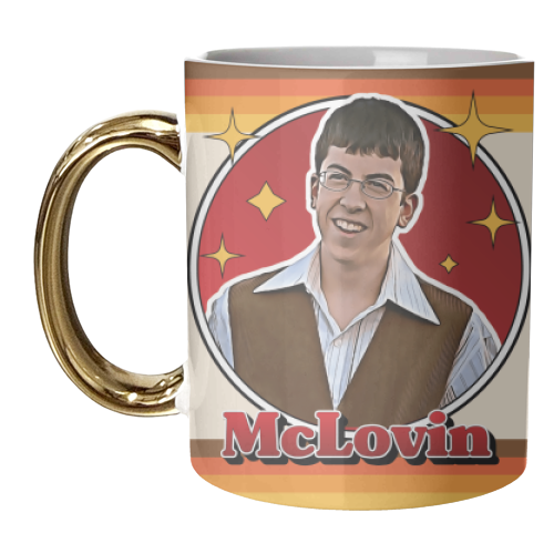 McLovin Superbad Retro Style Illustration - unique mug by Vallely Studios