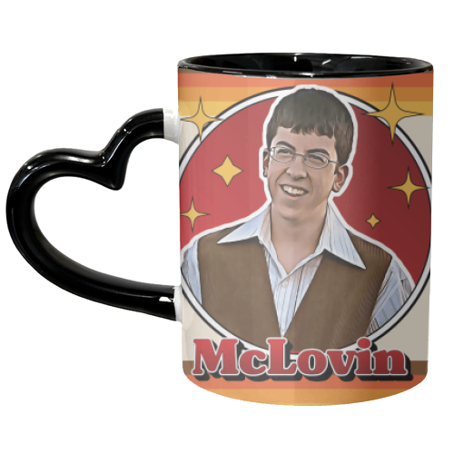 McLovin Superbad Retro Style Illustration - unique mug by Vallely Studios