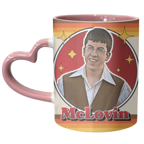 McLovin Superbad Retro Style Illustration - unique mug by Vallely Studios