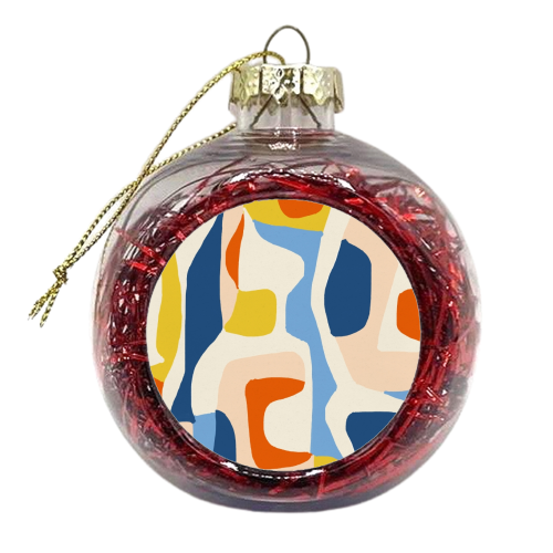 Me & Mine, Abstract Bohemian Pastel Shapes Painting, Eclectic Colorful Graphic Design - xmas bauble by Uma Prabhakar Gokhale
