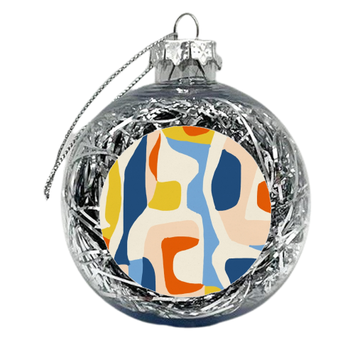 Me & Mine, Abstract Bohemian Pastel Shapes Painting, Eclectic Colorful Graphic Design - xmas bauble by Uma Prabhakar Gokhale