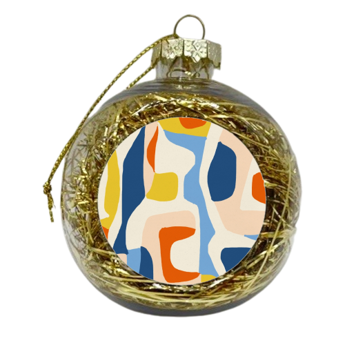 Me & Mine, Abstract Bohemian Pastel Shapes Painting, Eclectic Colorful Graphic Design - xmas bauble by Uma Prabhakar Gokhale