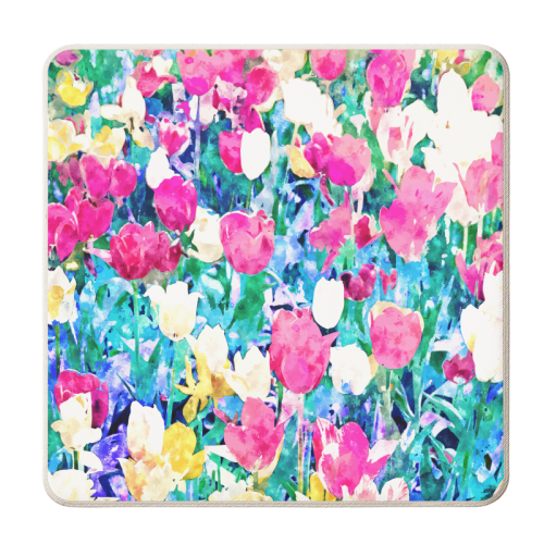 Meadow in Bloom - personalised beer coaster by Uma Prabhakar Gokhale