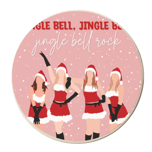 Mean girls jingle bell rock Christmas print - personalised beer coaster by The Girl Next Draw