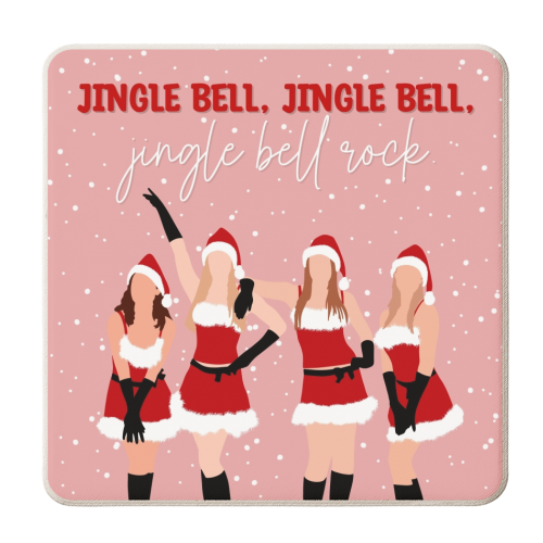 Mean girls jingle bell rock Christmas print - personalised beer coaster by The Girl Next Draw