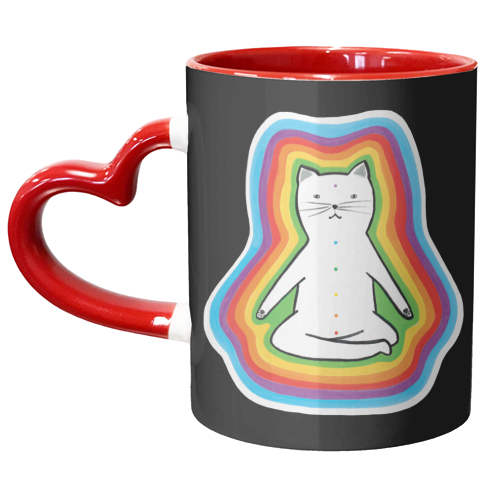 MEDITATING CAT - unique mug by Paper Deep Design