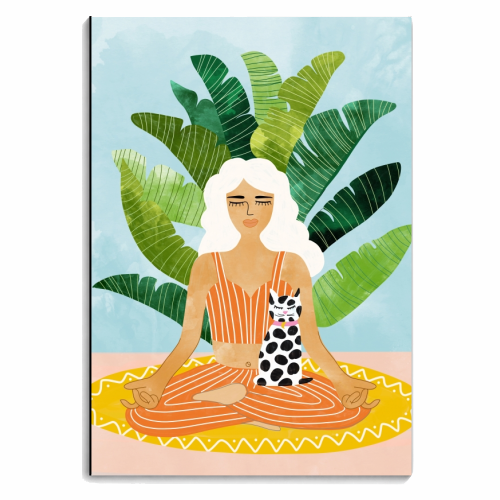 Meditation With Thy Cat - personalised A4, A5, A6 notebook by Uma Prabhakar Gokhale