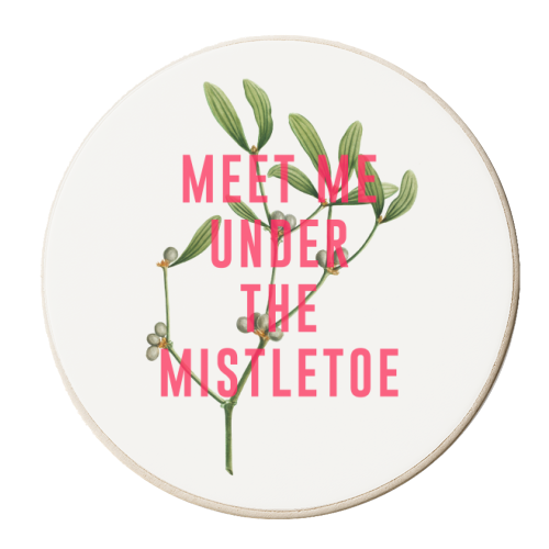 Meet Me Under The Mistletoe - personalised beer coaster by The 13 Prints