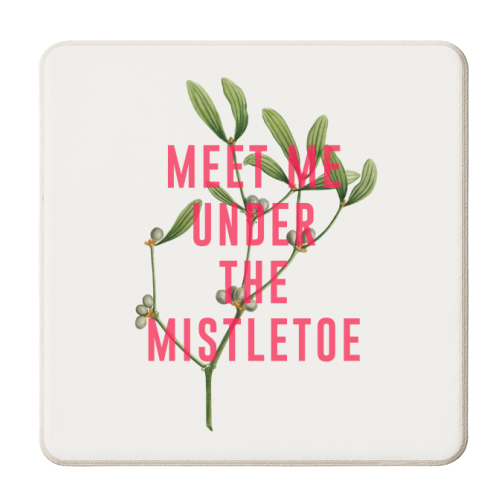 Meet Me Under The Mistletoe - personalised beer coaster by The 13 Prints