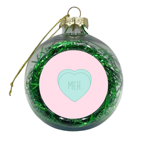 MEH, Love Heart - xmas bauble by Hollie Mills