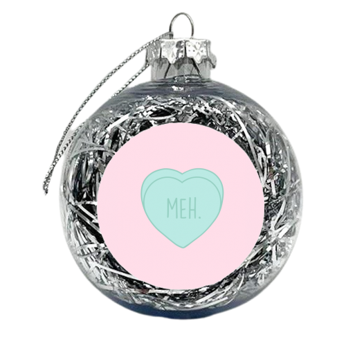 MEH, Love Heart - xmas bauble by Hollie Mills