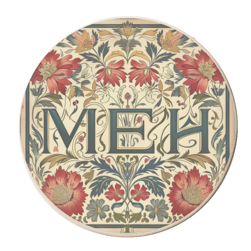 'Meh' - personalised beer coaster by DejaReve