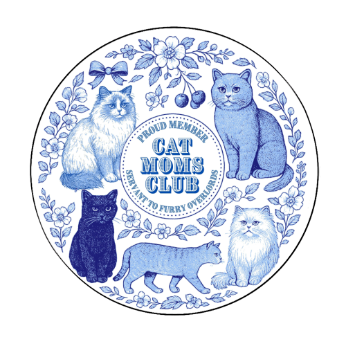 Member of the Cat Moms Club - Circle Sticker by Lilly Rose