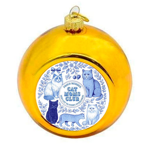 Member of the Cat Moms Club - colourful christmas bauble by Lilly Rose