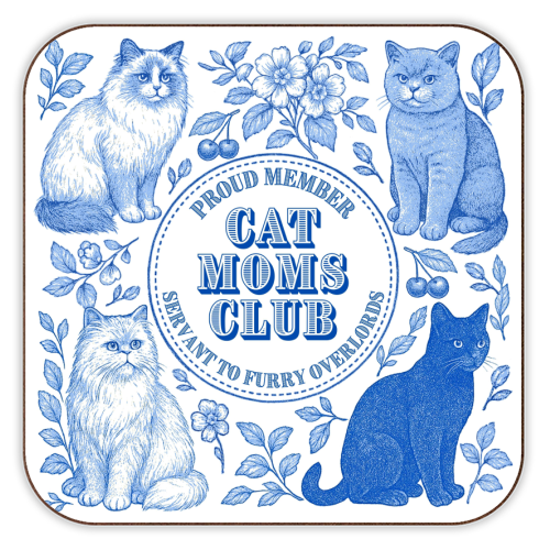 Member of the Cat Moms Club - personalised beer coaster by Lilly Rose