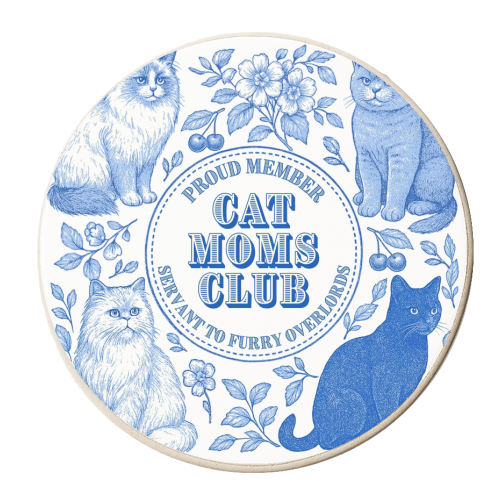 Member of the Cat Moms Club - personalised beer coaster by Lilly Rose