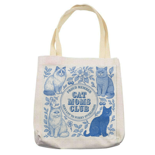 Member of the Cat Moms Club - printed canvas tote bag by Lilly Rose