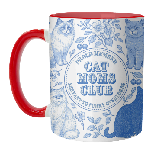 Member of the Cat Moms Club - unique mug by Lilly Rose