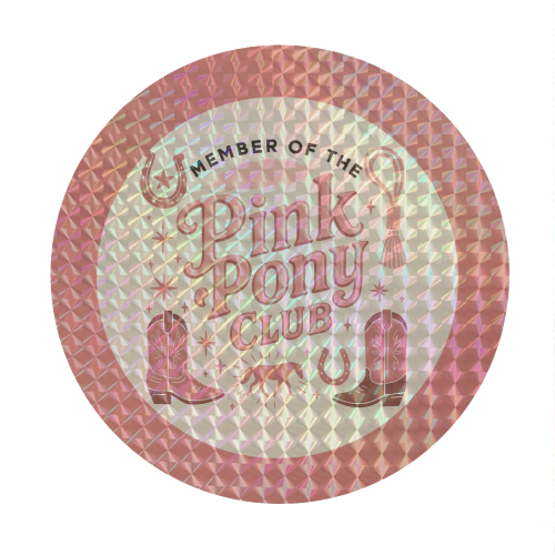 Member of the Pink Pony Club - Circle Sticker by Vallely Studios