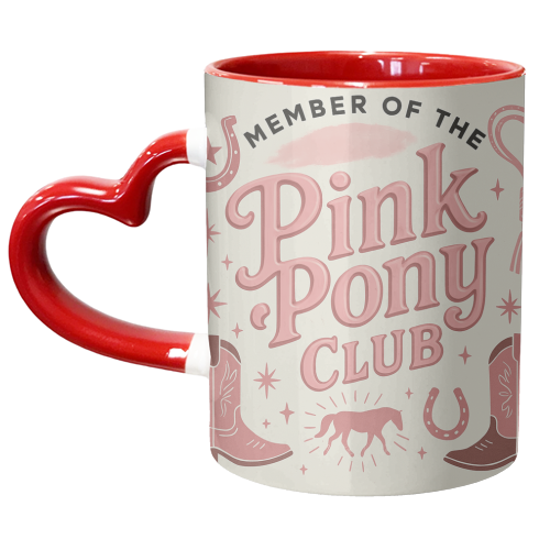 Member of the Pink Pony Club - unique mug by Vallely Studios