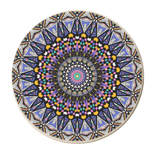 Memphis Dreams Kaleidoscope - personalised beer coaster by Kirsten Star