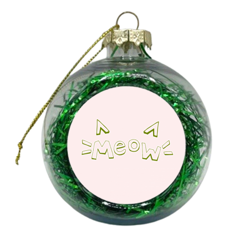 Meow - xmas bauble by minniemorris art