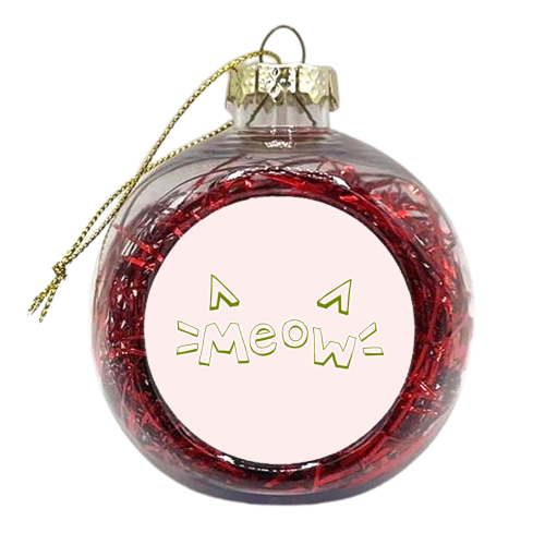 Meow - xmas bauble by minniemorris art