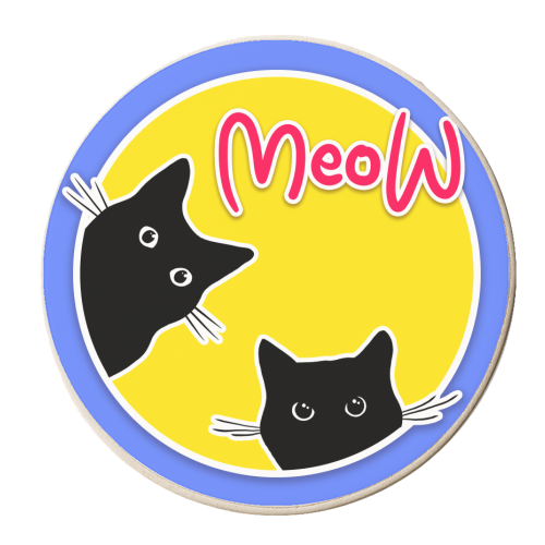Meow - personalised beer coaster by Bite Your Granny