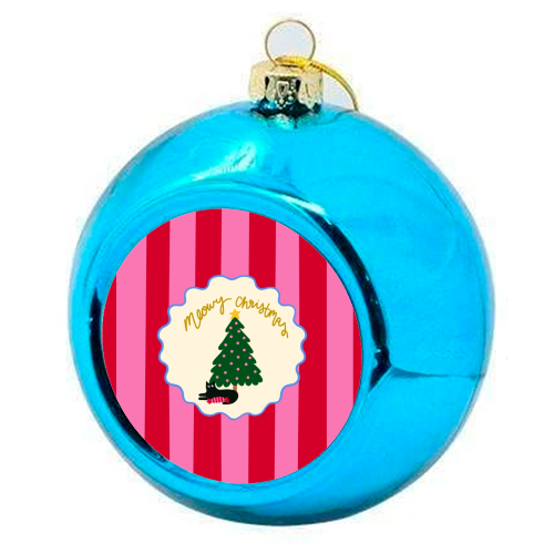 Meowy Christmas - colourful christmas bauble by The Paper Tail