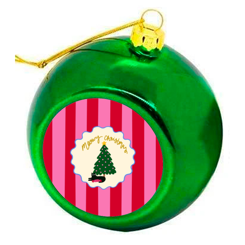 Meowy Christmas - colourful christmas bauble by The Paper Tail