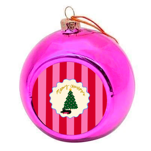 Meowy Christmas - colourful christmas bauble by The Paper Tail
