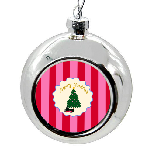 Meowy Christmas - colourful christmas bauble by The Paper Tail