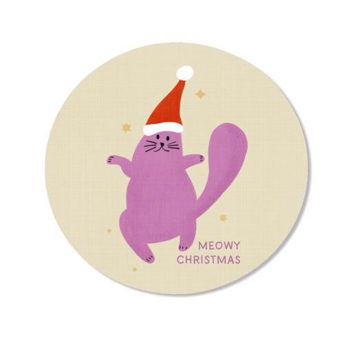 Meowy Christmas Cute Cat Santa Illustration - Magnet by Ania Wieclaw