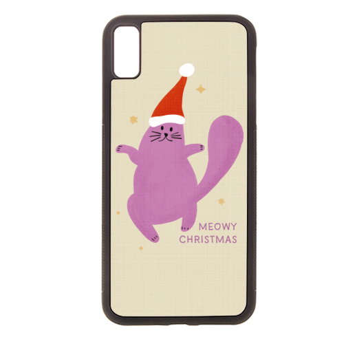 Meowy Christmas Cute Cat Santa Illustration - stylish phone case by Ania Wieclaw