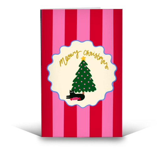 Meowy Christmas - funny greeting card by The Paper Tail