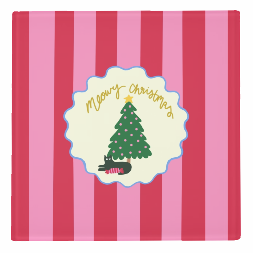 Meowy Christmas - personalised beer coaster by The Paper Tail