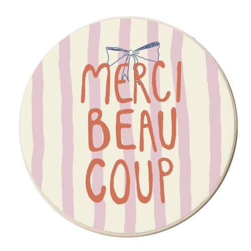 Merci Beaucoup French Style drsign - personalised beer coaster by Giddy Kipper